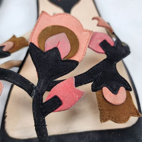 Prada James Jean Fairy Collection Black and Pink Women's Sandals Size 8.5 - Picture 6 of 10